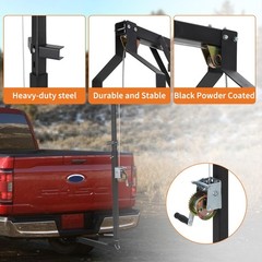 500 LBS Deer Hoist with Winch Gambrel & 360° Swivel Lifting Platfor Hitch-Mount
