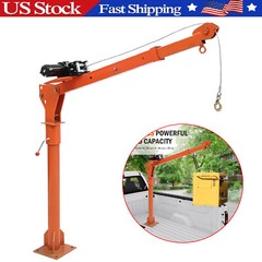 Electric Pickup Truck Crane Folding Hoist Crane 1100 Lbs 360° Swivel Hoist Lift
