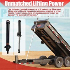 Telescopic Dump Trailer Cylinder Kit – 20 Ton Capacity – 90″ Stroke – Fits 8-12′