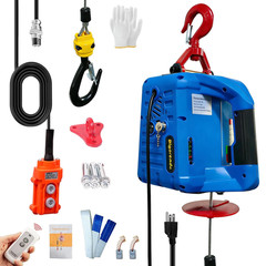 3-In-1 Electric Hoist Winch,1100Lb Capacity, Portable Electric Power Winch with