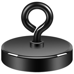 Neosmuk Black Fishing Magnet, 2 inches 350lb Strong Magnets 2.0 inches,