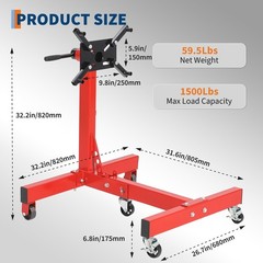 Heavy Duty Collapsible Engine Stand – 1500 lbs Capacity, 360° Rotating Head