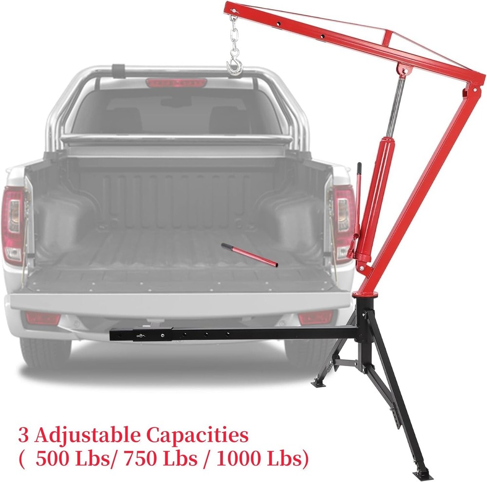 1000 Lbs Truck Crane Hoist Hydraulic Hitch-Mount Truck Crane for Lifting Goods