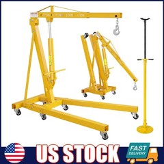 2 Ton Folding Engine Hoist Lift ,Hydraulic Shop Crane w/Underhoist Support Stand