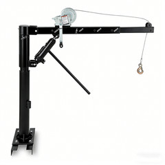 1000 lbs Hydraulic Pickup Truck Crane Truck Bed Jib Hoist w Manual Winch Swivel