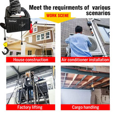Electric Hoist Winch 3 in 1,1100Lbs Electric Hoist 110 Volt 1500W Portable Elect