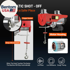 440 Lbs Electric Hoist Winch with 14 Ft Wired Control – 110V Electric Winch with