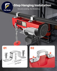 Electric Hoist with Remote Control 1320LBS Electric Winch 110V Electric Hoist