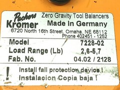 Packers Kromer 7228-02 Light-Duty Zero Gravity Balancer 2.6-5.7Lbs Load LOT OF 5