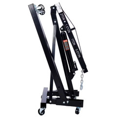 Black 2-Ton Folding Engine Hoist Cherry Picker Shop Crane Hoist Lift, Heavy-Duty