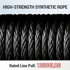 SIHAO 13500LBS 12V Electric Winch 92FT Synthetic Rope For Truck ATV Off Road 8