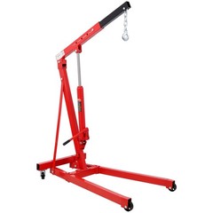 1500LB Folding Shop Crane Engine Hoist with 4 Casters Red