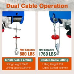 Electric Hoist with Remote Control,1760lbs Electric Hoist 110 Volt,Electric H…