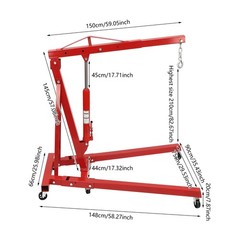 2 Ton Folding Engine Hoist Heavy Duty Engine Hydraulic Shop Crane 4 Level Adjust