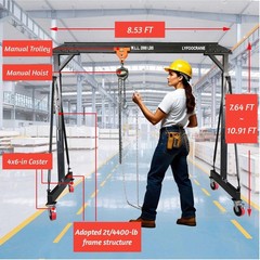 Electrical Adjustable Gantry Crane with Electrical Hoist and Trolley 2200 Lbs…