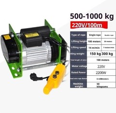 Electric Hoist Winch 220V Wireless Control Home Use Lifting Crane Small Crane