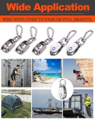 Heavy Duty Single Dual Rope Pulley Wheel Towing Hanging Pulley Block M15-M100