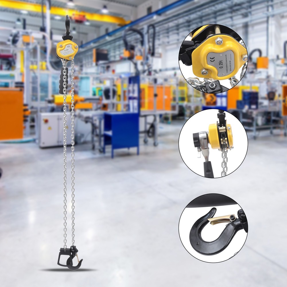 5ft Chain Hoist 1/4 ton 550Lbs Capacity Lift Manual Lever Chain Hoist Resists