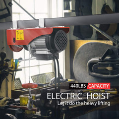 Electric Hoist, 110V 440 Lbs Winch with Remote Control, Zinc-Plated Steel Wire H