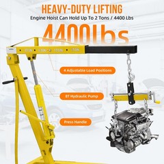 2 Ton Engine Hoist Lift with Lever ,Folding Hydraulic Cherry Picker Shop Crane