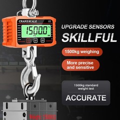 1000kg/2000lb Digital Crane Scale – Heavy Duty LCD Hanging Hook Weighing System