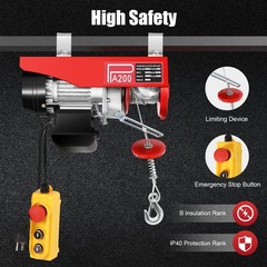 440Lbs Electric Hoist Winch Lifting Engine Crane Ceiling Pulley Crane 480W