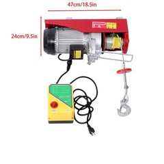 1600W Mini Electric Hoist 2200lbs Crane Winch with Wireless Remote Control 110V