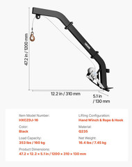 300 Lbs Load Capacity, Hunting Deer Hoist with 2-Inch Receiver, 360-Degree Swive