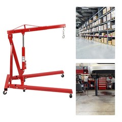 2 Ton Folding Engine Hoist Heavy Duty Engine Hydraulic Shop Crane 4 Level Adjust