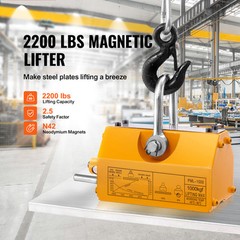 VEVOR Permanent Magnetic Lifter Lifting Magnet 2200 lbs/1000 kg Neodymium Hoist