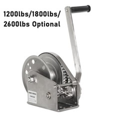 1200/1800/2600 lbs Manual Winches Bi-Directional Self-Locking Stainless Steel