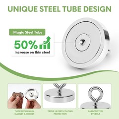 Neosmuk Silver Fishing Magnet, 2.4 inches Magnet Strong inches,