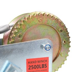 2500LB Two-Way Ratchet Hand Winch 32.8FT Steel Cable For Trailer Boat ATV