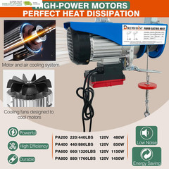 Electric Hoist with Remote Control,1760Lbs Electric Hoist 110 Volt,Electric Hois