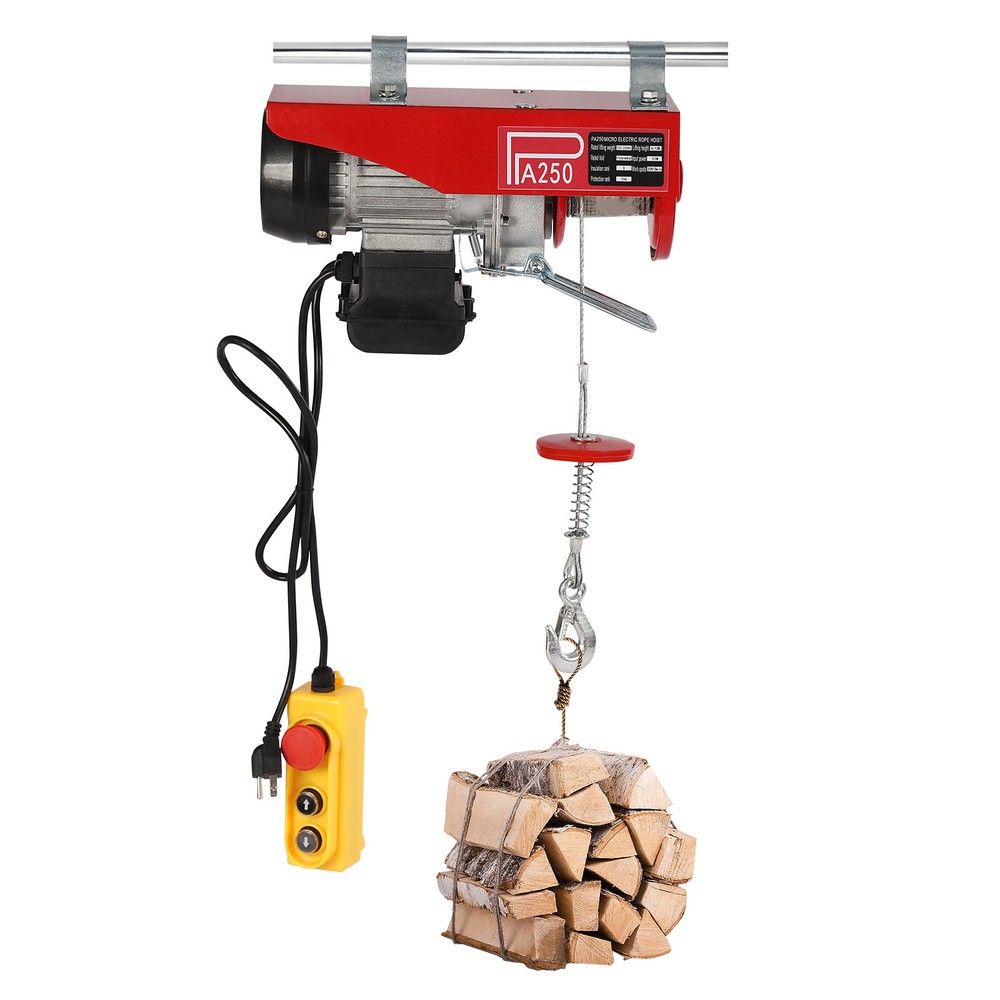PA250 Electric Cable Hoist Winch Crane Lift With Wired Remote Control 510W