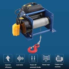 220V Electric Winch 200-400KG Electric Hoist 30-Meter Wire Rope Winch Crane