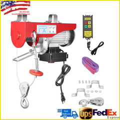 880LBS Electric Hoist Lift Cable Hoist Remote Control 12m Rope 39ft Lift Height