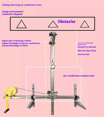 10/25m Air Conditioning Lifting Tool Folding Crane Lifting Bracket Manual Winch