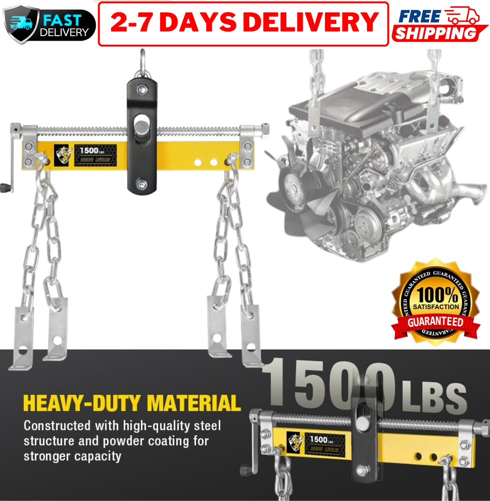 Adjustable Car Engine Hoist Leveler Heavy Duty Shop Crane Load Lift Tool 1500LBS