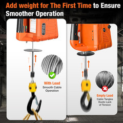 3 in 1 Electric Hoist Winch,2200 Lbs Manual/Wired/Wireless Remote Control,110/12