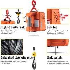 1100lb 25ft Electric Hoist & Crane with Remote & Overload Protection