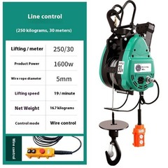 250kg wire-controlled, 30m steel wire rope, 220V portable hoist, hanging type