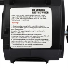 Electric Winch 6000lbs-300W Marine/ATV Winch, Remote Control Hand/Wire Control
