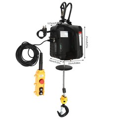3-in-1 Portable Electric Hoist W/2 Remote Controls For Lifting Towing 1100Lbs