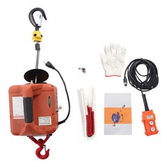 110V Portable Electric Hoist Winch Engine Crane Lifting wired Remote 1100lbs