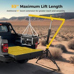 Truck Hitch Mount Hydraulic Truck Crane 360° Swivel 3 Boom 1000 Lbs Capacity