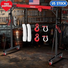 Portable Gantry Crane 1 Ton 2200 LBS, Adjustable Steel Lift Crane with Locking