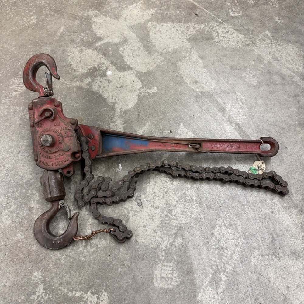 Coffing Company Ratchet Lever Chain Hoist 1 Chain 3/4 TON 2 Chains 1 1/2 TON