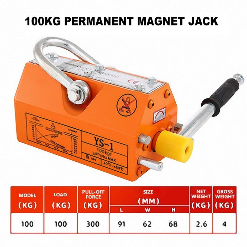 Permanent Magnet Lifter 600KG 1t 400T Powerful Magnetic Hoist 2-Ton Magnet