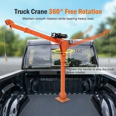 360° Swivel Foldable Pickup Truck Crane 1000LBS Bed Hoist w/ Electric Winch Set